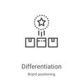 differentiation icon vector from brand positioning collection. Thin line differentiation outline icon vector illustration. Linear