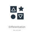 Differentiation icon vector. Trendy flat differentiation icon from seo and web collection isolated on white background. Vector Royalty Free Stock Photo