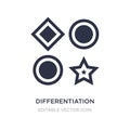 differentiation icon on white background. Simple element illustration from Seo and web concept