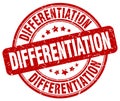 Differentiation red grunge stamp