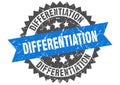 Differentiation stamp. differentiation grunge round sign.