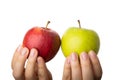 Differentiation, selection and comparison of red and green apples