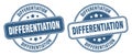 Differentiation stamp. differentiation label. round grunge sign
