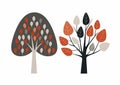 Differently Colored Trees in Autumn Intarsia