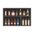 Differents bottle drinks alcohol on shelf