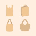 Differents kinds of vector bags icons Royalty Free Stock Photo