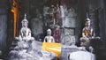 Statues of Buddha in a temple in Angkor Wat