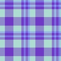 Difficult check texture background, structure tartan fabric pattern. Striped plaid vector seamless textile in violet and light
