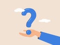 Difficult question concept. Big question mark or big problem to solve or finding solution, doubt or uncertainty