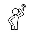 Difficult question line icon, concept sign, outline vector illustration, linear symbol.