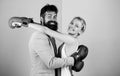 Difficult relationships. Couple in love competing boxing. Conflict concept. Family life. Boxers fighting gloves. Man and Royalty Free Stock Photo