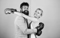 Difficult relationships. Couple in love competing boxing. Conflict concept. Family life. Boxers fighting gloves. Man and Royalty Free Stock Photo