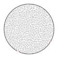 Difficult round labyrinth. Game for kids and adults. Puzzle for children. Labyrinth conundrum. Flat vector illustration isolated