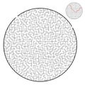 Difficult round labyrinth. Game for kids and adults. Puzzle for children. Labyrinth conundrum. Flat vector illustration isolated