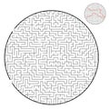 Difficult round labyrinth. Game for kids and adults. Puzzle for children. Labyrinth conundrum. Flat vector illustration isolated