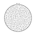 Difficult round labyrinth. Game for kids. Puzzle for children. One entrance, one exit. Maze conundrum. Flat vector illustration