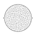 Difficult round labyrinth. Game for kids. Puzzle for children. One entrance, one exit. Maze conundrum. Flat vector illustration