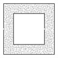 Difficult square labyrinth frame. Game for kids and adults. Puzzle for children. One entrance, one exit. Labyrinth conundrum. Flat