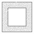 Difficult square labyrinth frame. Game for kids and adults. Puzzle for children. One entrance, one exit. Labyrinth conundrum. Flat