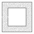 Difficult square labyrinth frame. Game for kids and adults. Puzzle for children. One entrance, one exit. Labyrinth conundrum. Flat