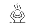 Difficult stress line icon. Anxiety depression or panic sign. Vector