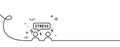 Difficult stress line icon. Anxiety depression sign. Continuous line with curl. Vector