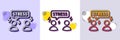 Difficult stress line icon. Anxiety depression sign. Halftone dotted pattern. Vector