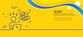 Difficult stress line icon. Online psychology sign. Minimal line yellow banner. Vector