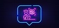 Difficult stress line icon. Online psychology sign. Neon light speech bubble. Vector