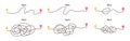 Difficult way, chaos path from point A to B. Complex chaos simplifying concept. Easy simple way. Vector illustration