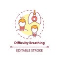 Difficulty breathing concept icon