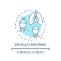 Difficulty breathing concept icon
