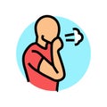 difficulty breathing disease symptom color icon vector illustration