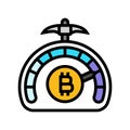 difficulty cryptocurrency mining color icon vector illustration