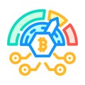 difficulty cryptocurrency mining color icon vector illustration