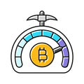 difficulty cryptocurrency mining color icon vector illustration