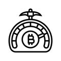 difficulty cryptocurrency mining line icon vector illustration