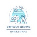 Difficulty sleeping concept icon