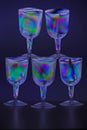 Diffracted Wine Glasses. Royalty Free Stock Photo