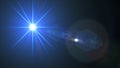 Diffraction Light Effect with Lens Flare in blue