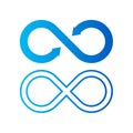 Abstract infinity blue vector concept of logo web icon. Modern graphic logotype.