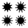 Diffrent stars set: black color sets for Christmas stars, festival celebrations,