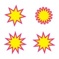 Diffrent stars set: yellow color assets for Christmas stars, festival celebrations,