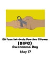 Diffuse Intrinsic Pontine Mlioma (DIPG) Awareness Day, design of a vertical poster, banner or flyer about support