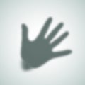 Diffuse Palm Hand Silhouette Shadow Abstract Vector Image. Blurry Hand Print on a Matte Glass Isolated