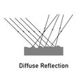 Diffuse reflection diagram. vector illustration isolated on white background. Royalty Free Stock Photo