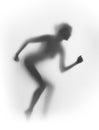 Diffuse silhouette of a runner woman