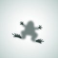 Diffuse Toad Silhouette Shadow Abstract Vector Image. Frog Sitting on a Matte Glass.