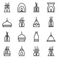Diffuser icons set, outline style Royalty Free Stock Photo