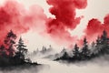 diffusing red ink clouds